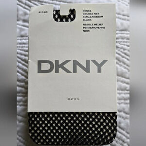 DKNY Women's Black Fishnet Model Tights Hosiery Sz Small